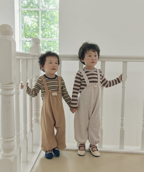 19[予約]送料無料 the beige knit overalls
