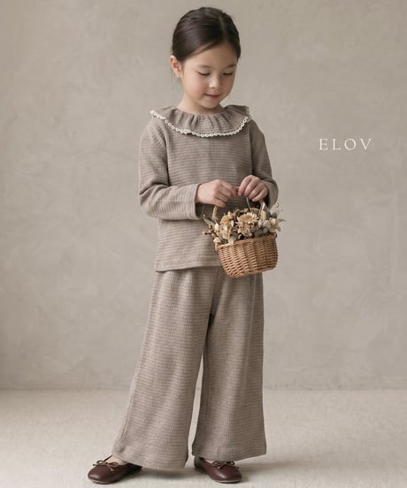 11[予約]elov&monpetitbebe maren frill tee
