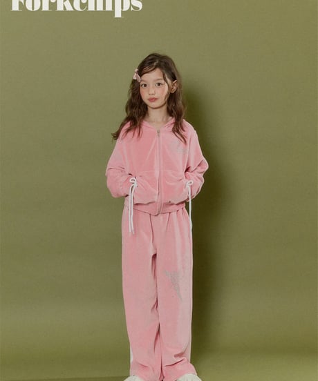 4[予約]FORKCHIPS oops velour zip up