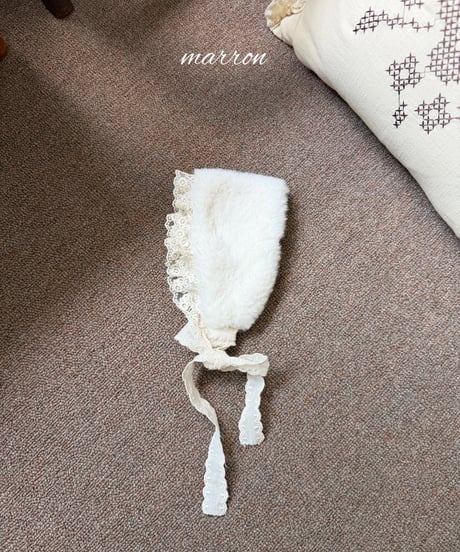 55[予約]marron lace fur headband