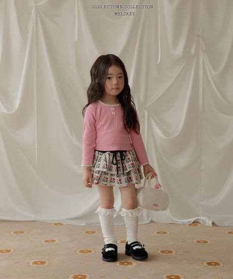 8[予約]melikey ribbon button t