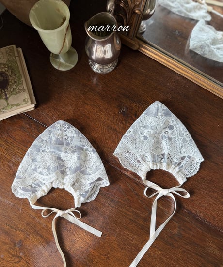 62[予約]marron lace bonnet