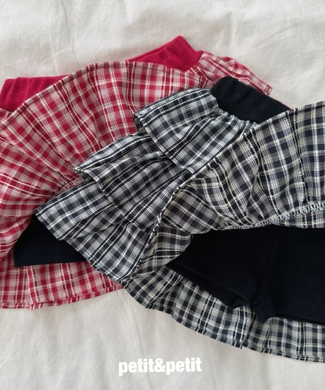 45[予約]petit&petit check cancan skirt