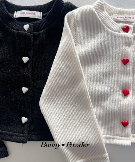22[予約]bunny powder heart button cardigan