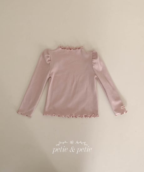 16[予約]petit&petit label plain ruffle t
