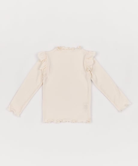 15[予約]送料無料 the beige ribbed frill tee
