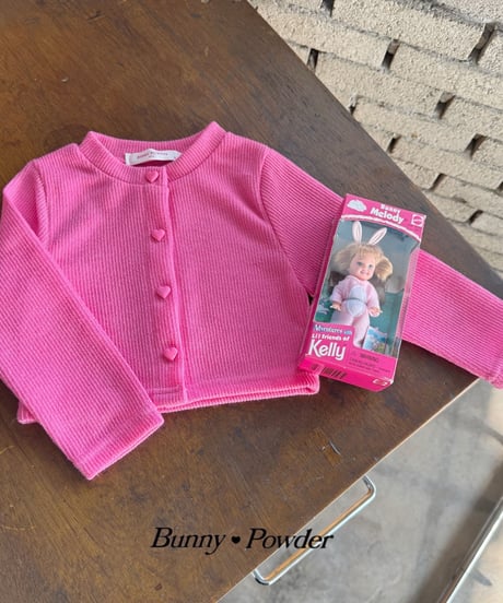 22[予約]bunny powder heart button cardigan