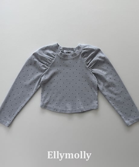 48[予約]ELLYMOLLY giselle dot shirring t-shirt