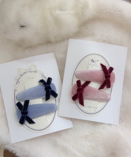 19[予約]bunnytail petit ribbon pin (2piece set)