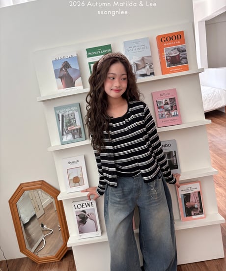 76[予約]matilda&lee wave stripe cardigan set