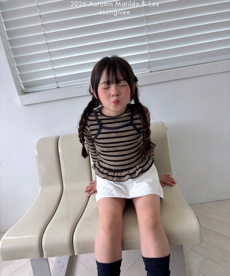 11[予約]matilda&lee mocha border frll tee