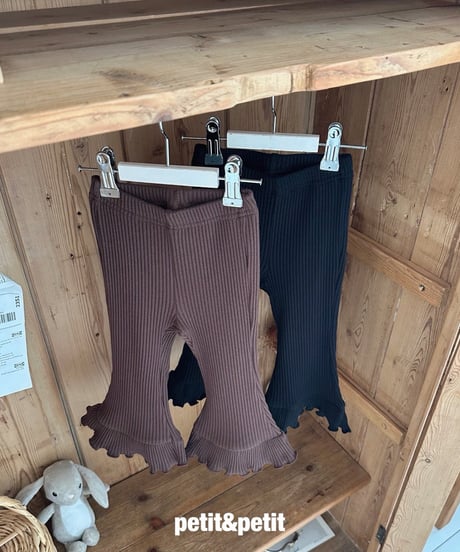33[予約]petit&petit pie rib bootcut
