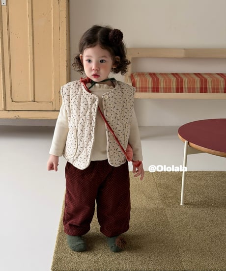 11[予約]ololala petit plan quilted vest