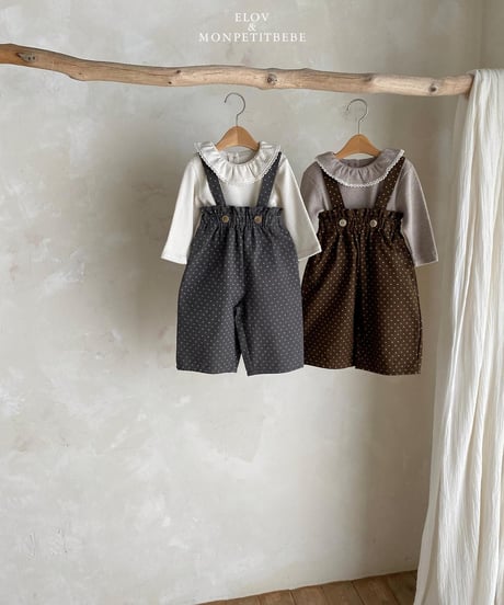 12[予約]elov&monpetitbebe mini bean overalls