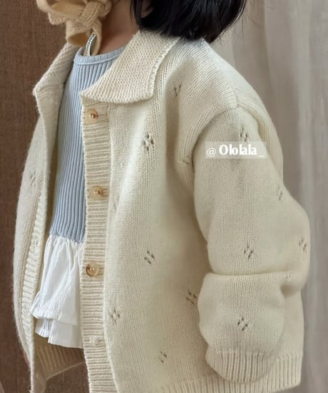 13[予約]ololala milk collar knit cardigan