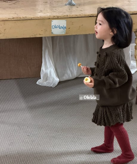 25[予約]ololala coco pompom knit matching set