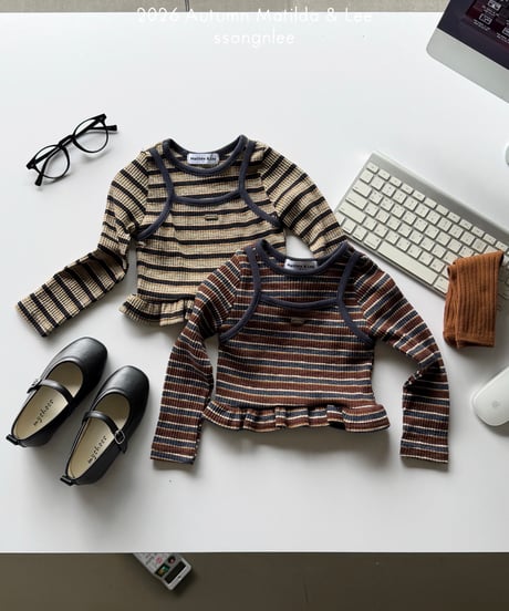 11[予約]matilda&lee mocha border frll tee
