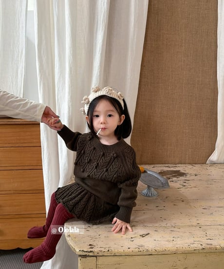 25[予約]ololala coco pompom knit matching set