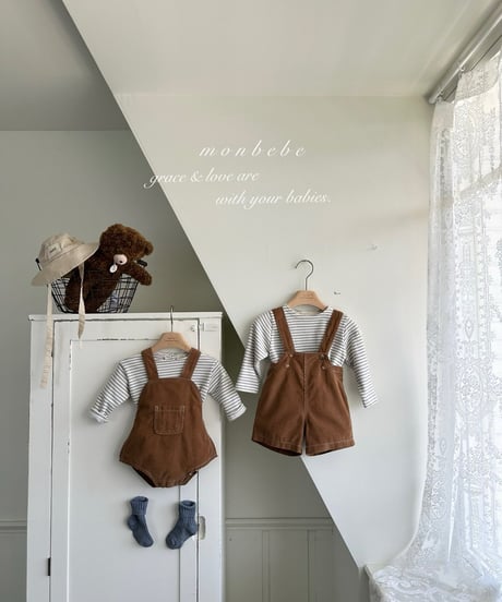 21[予約]monbebe royal corduroy suspender pants