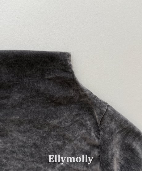 44[予約]ELLYMOLLY velvet mesh mock turtleneck