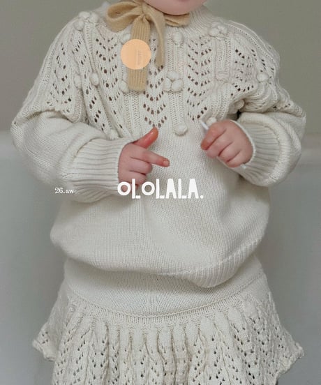25[予約]ololala coco pompom knit matching set