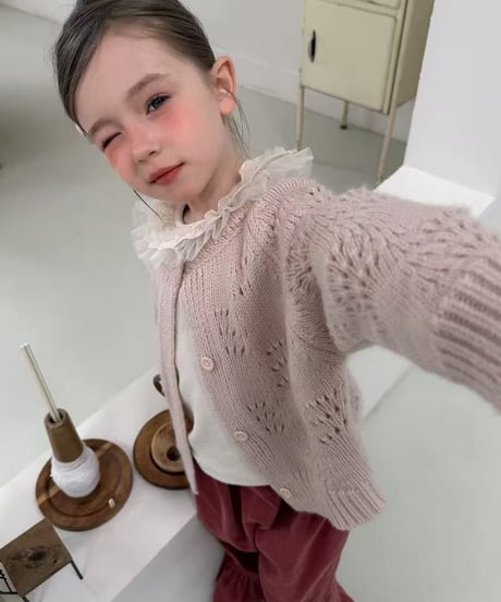 4[予約]aiai flora punching knit cardigan