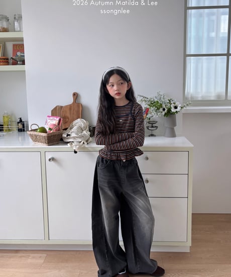 11[予約]matilda&lee mocha border frll tee