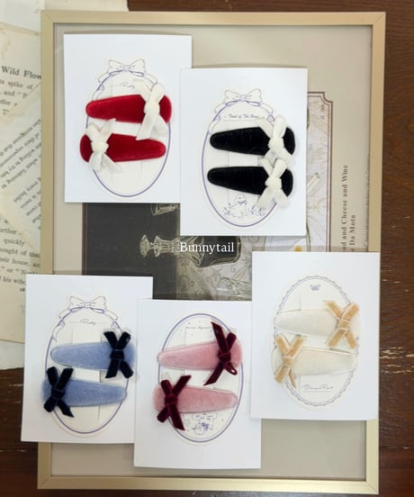 19[予約]bunnytail petit ribbon pin (2piece set)