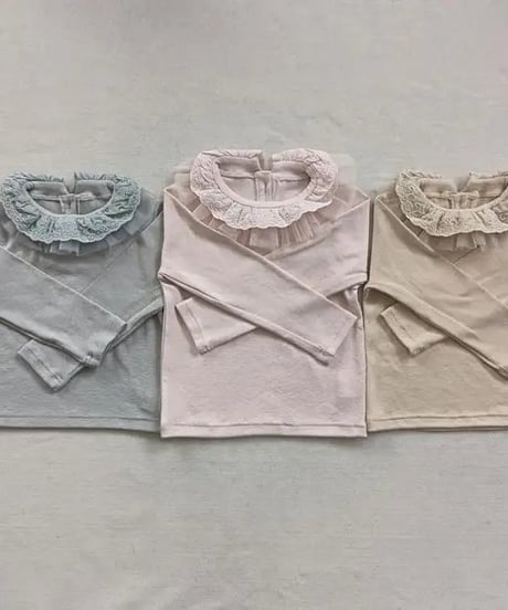 23[予約]aiai lace frill neck tee