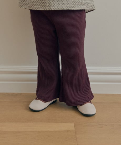 30[予約]送料無料 the beige ribbed bootcut pants