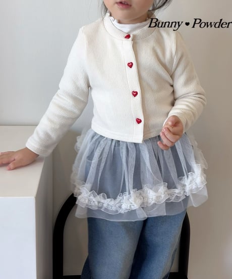 22[予約]bunny powder heart button cardigan