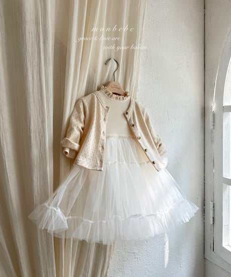 3[予約]monbebe ribbed tulle ops