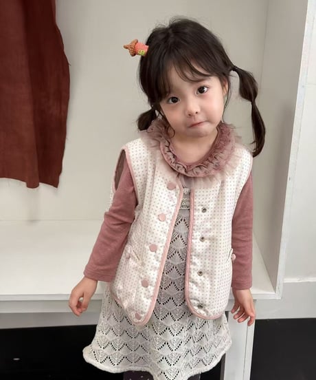 46[予約]aiai cozy dot reversible padded vest