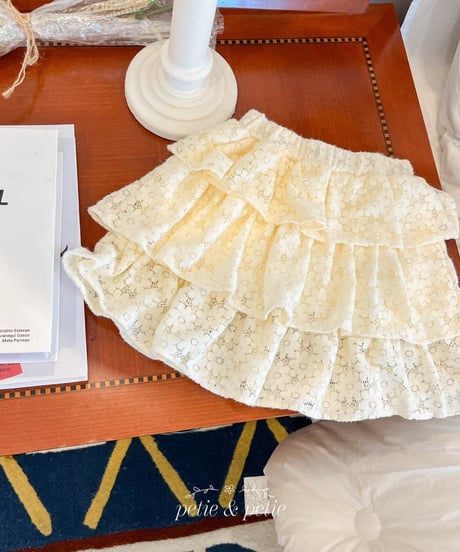 6[予約]petit&petit flower lace cancan skirt