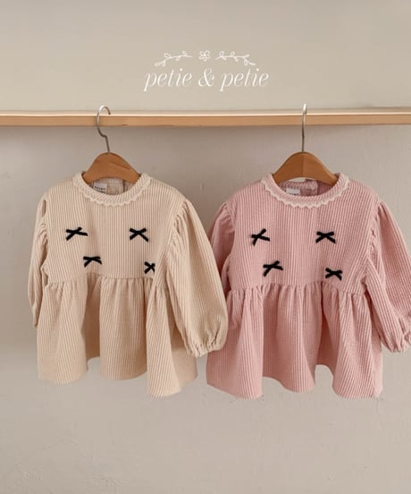 25[予約]petit&petit loves corduroy ribbon blouse