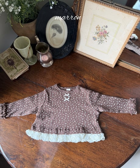 11[予約]marron ruffle t-shirt(XS-L)