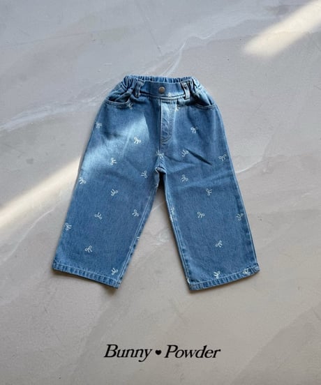 49[予約]bunny powder ribbon denim pants