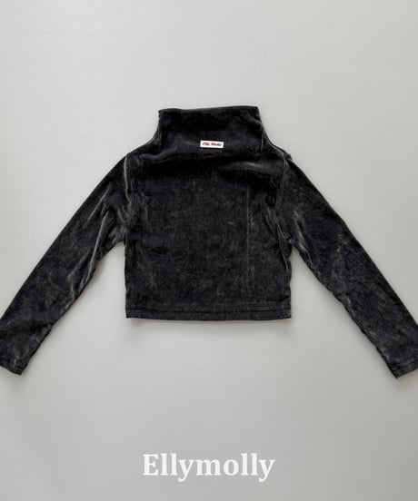 44[予約]ELLYMOLLY velvet mesh mock turtleneck