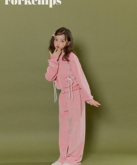 4[予約]FORKCHIPS oops velour zip up