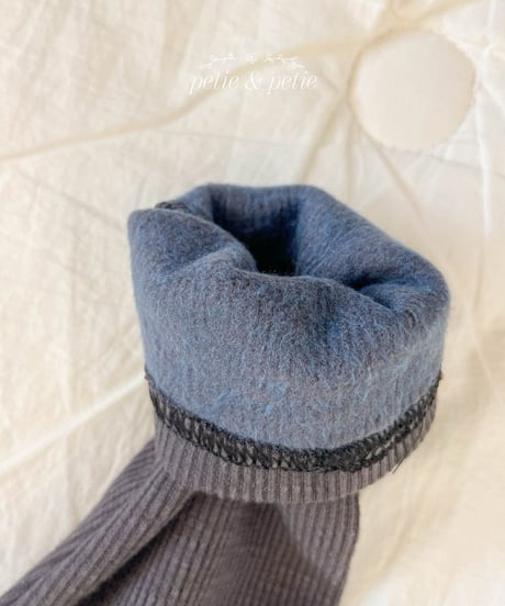 3[予約]petit&petit fleece ribbed leggings