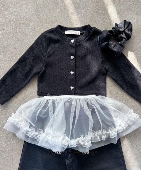 22[予約]bunny powder heart button cardigan