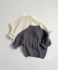 29[予約]minirobe waffle high neck cardigan