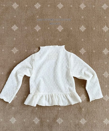 5[予約]melikey frill ribbon mesh t-shirt