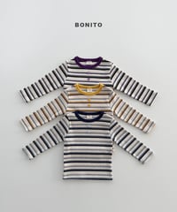 51[予約]bonito heart button stripe tee