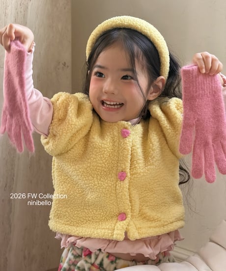 17[予約]ninibello meringue heart short sleeve cardigan(12m-2XL)
