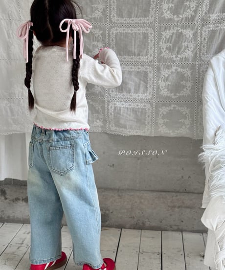 26[予約]poisson pleated denim skirt pants