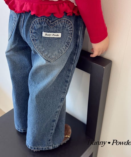47[予約]bunny powder heart denim pants
