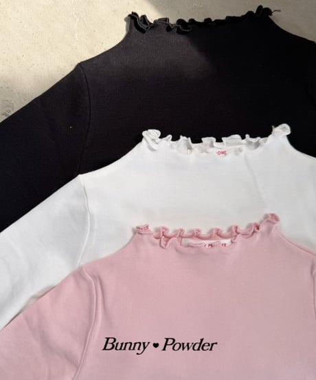 16[予約]bunny powder delicate half turtleneck t-shirt
