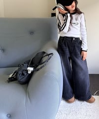 27[予約]COMMA wide denim pants(dark blue)