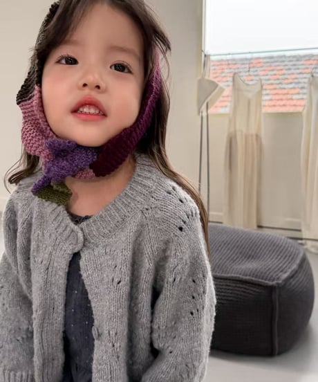 4[予約]aiai flora punching knit cardigan
